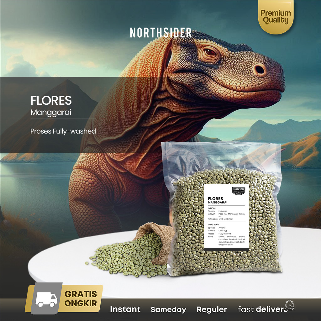 

Green bean Arabika Flores Manggarai Fully-Washed - Biji Kopi mentah