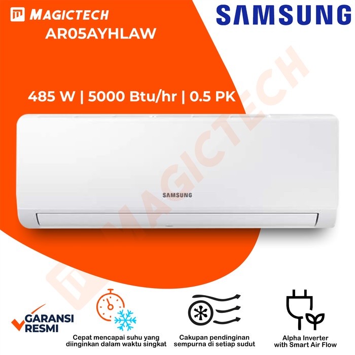 AC SAMSUNG 1/2 PK / 0.5 PK AR05AYHLAWKNSE ALPHA INVERTER - R32