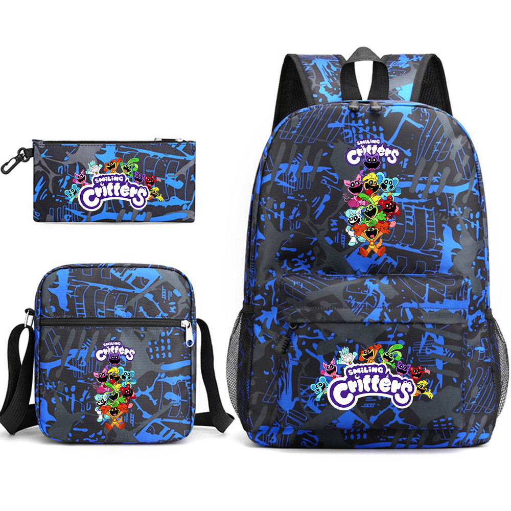 

Hot Smiling Critters Horror Bobbi Smiling Animal Male and Female Student Campus Pencil Bag Three-piece Set Large Capacity