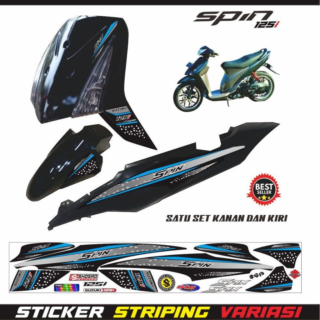 STIKER SPIN 125 /  STIKER MOTOR SPIN / STRIPING SUZUKI SPIN POLET STRIPING