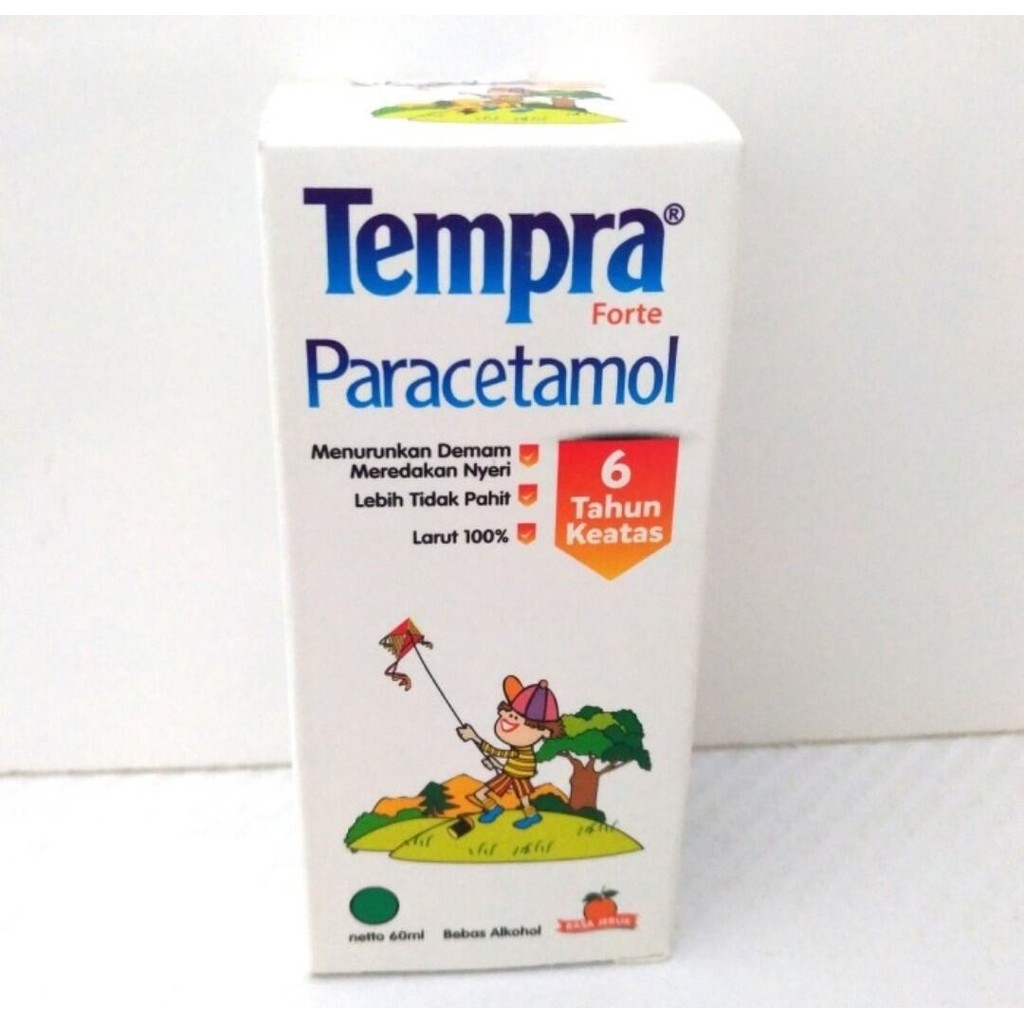tempra forte sirup 60ml rasa jeruk obat demam turun panas anak 6 tahun paracetamol