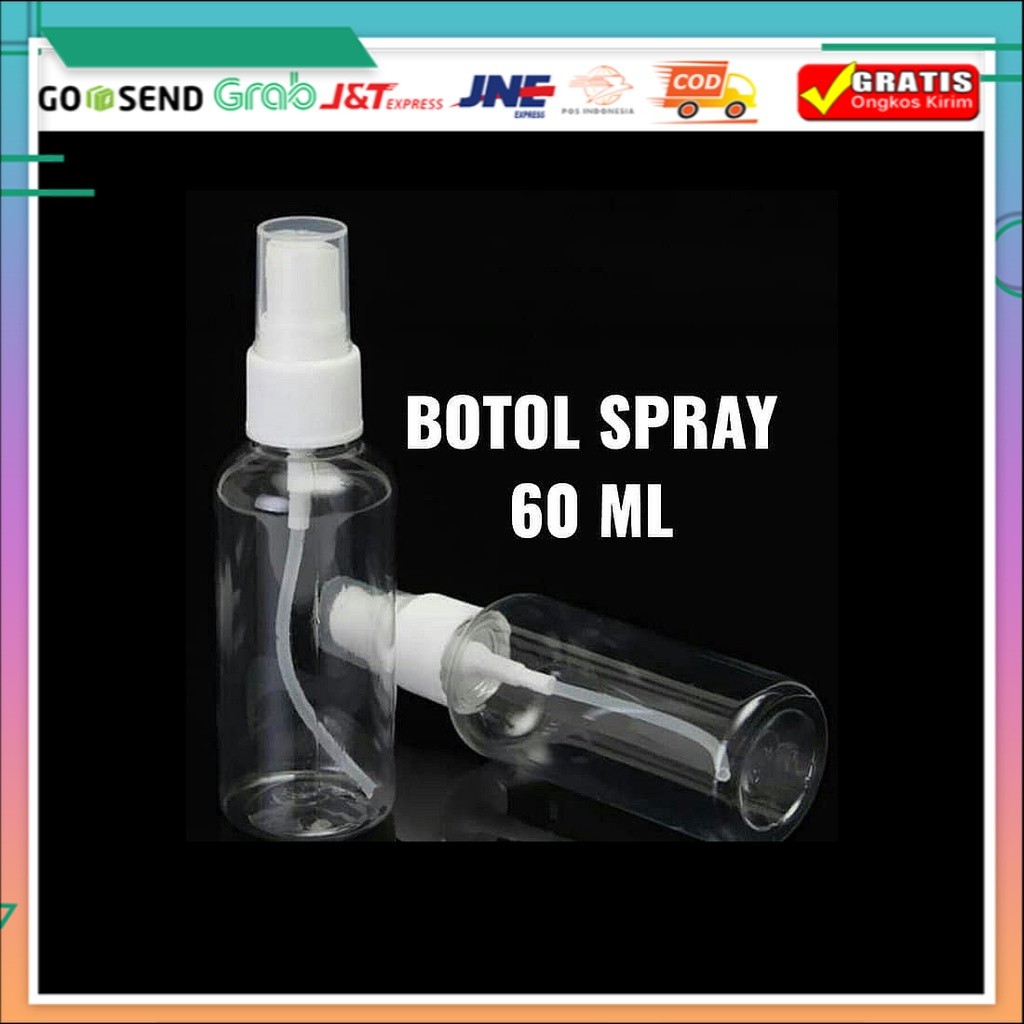 1 Unit Botol Spray Kosong 60 ML / Botol Semprotan Travel Parfum Plastik