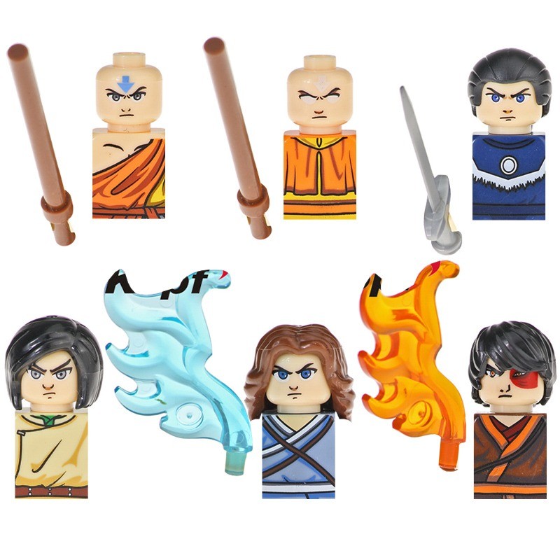 The Avatar Aang Katara TophBeifong Zuko Sokka Last Airbender Model Blocks MOC Bricks Set Gifts Toys 
