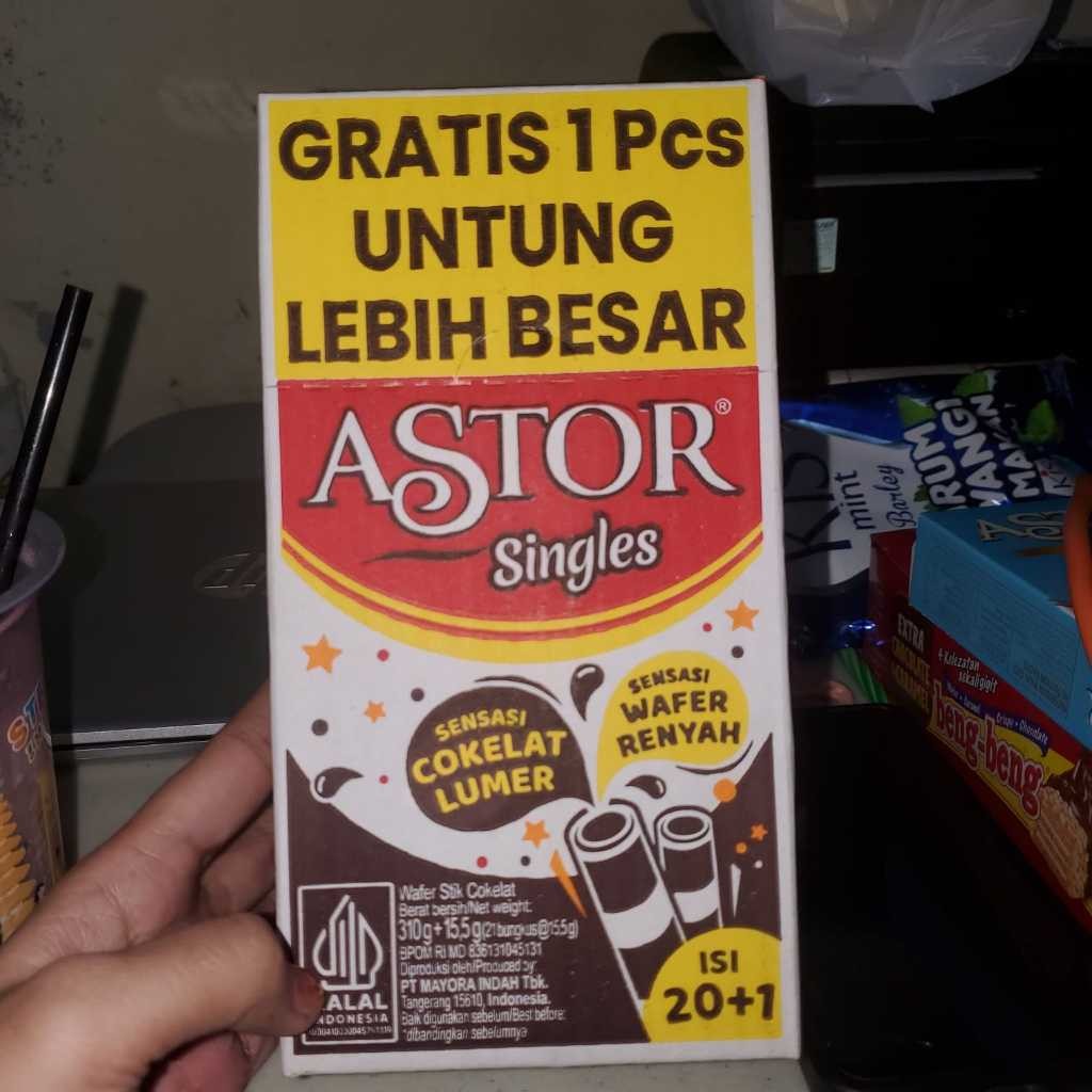 

️YERAH GROSIR MAYORA ASTOR SINGLES ISI 20+1 WAFER STICK COKELAT