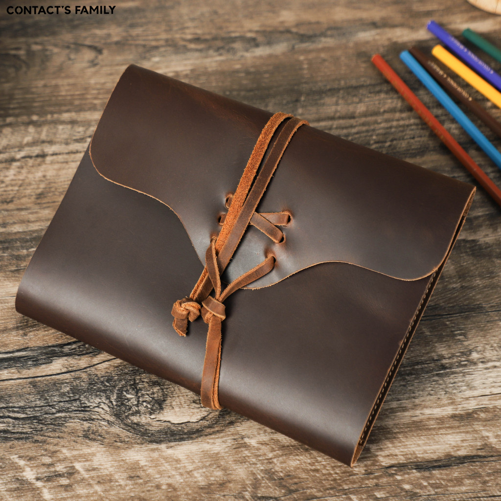 

Vintage Genuine Leather Book Cover For A5 Travelers Journal Notebook Protective Cover Office School Men Women Cowhide