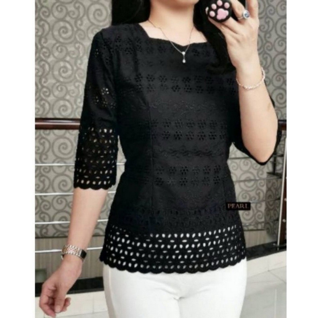SLD BLUS KATUN BOLONG PUTIH HITAM