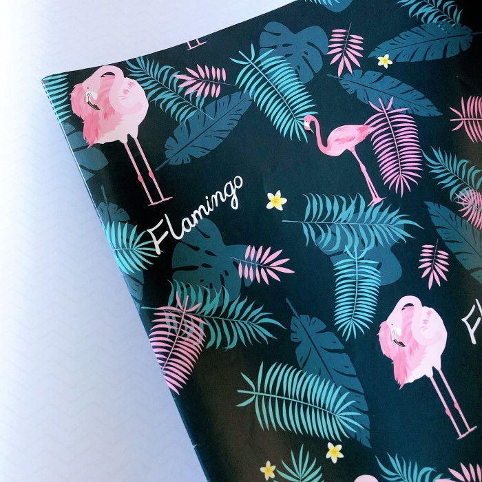 

Kertas kado premium flamingo navy