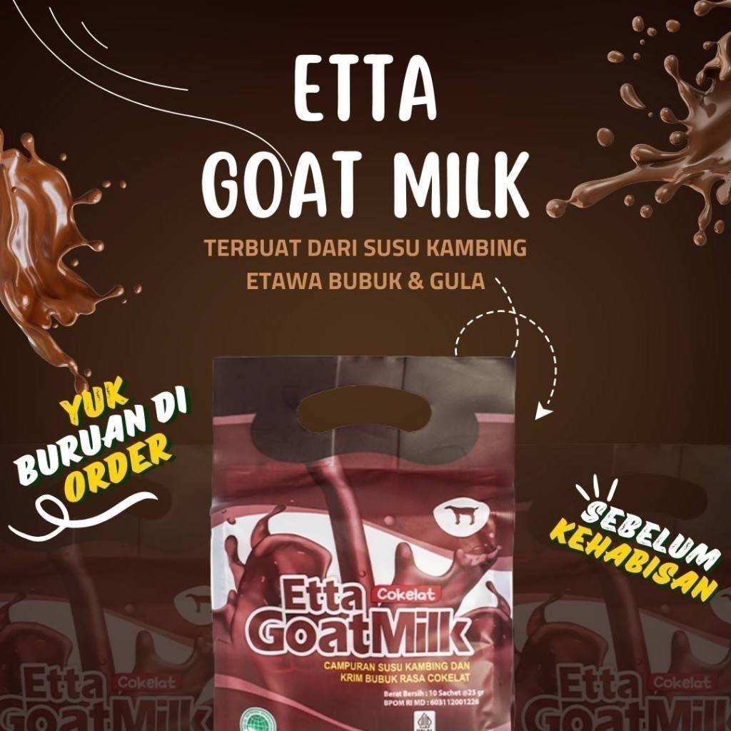 

ETTA GOAT MILK COKELAT 10 SACHET / EGM COKELAT -SUSU KAMBING ETAWA HNI HPA