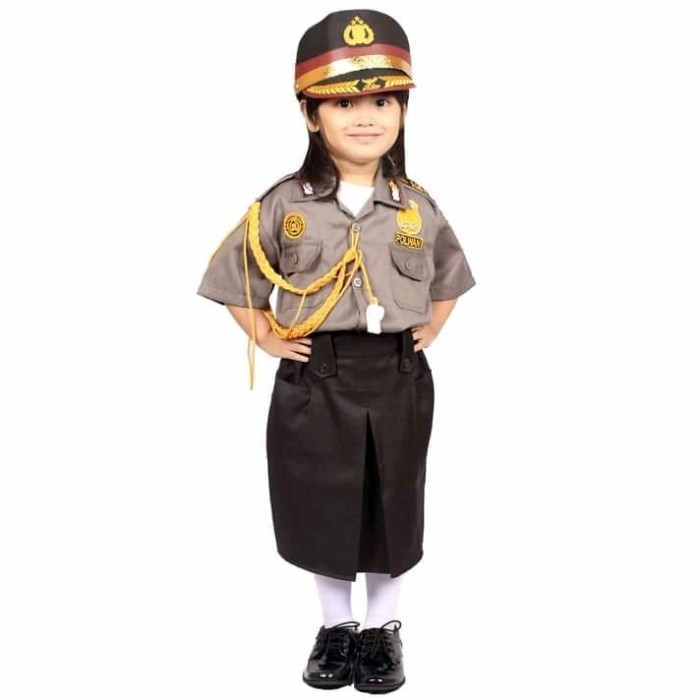 ✨BISA COD✨ -Baju Polisi Anak Polwan Dinas Anak Polisi Dinas Anak tk - Polwan Dinas, M