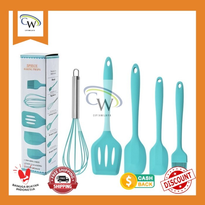 Peralatan Masak Spatula Sutil Silikon 5pcs Spatula Set Vishal VS-1808