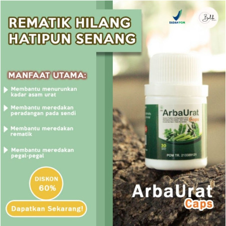 arbaurat obat herbal atasi rematik dan asam urat Original 30 kapsul original BPOM