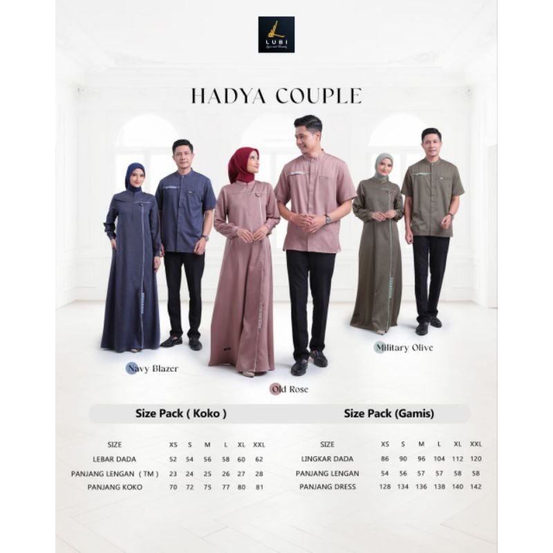 Hadya Couple by Lubi | Couple Lubi Terbaru | Gamis Lubi Hadya | Koko Polos Lengan Pendek Terbaru Lub