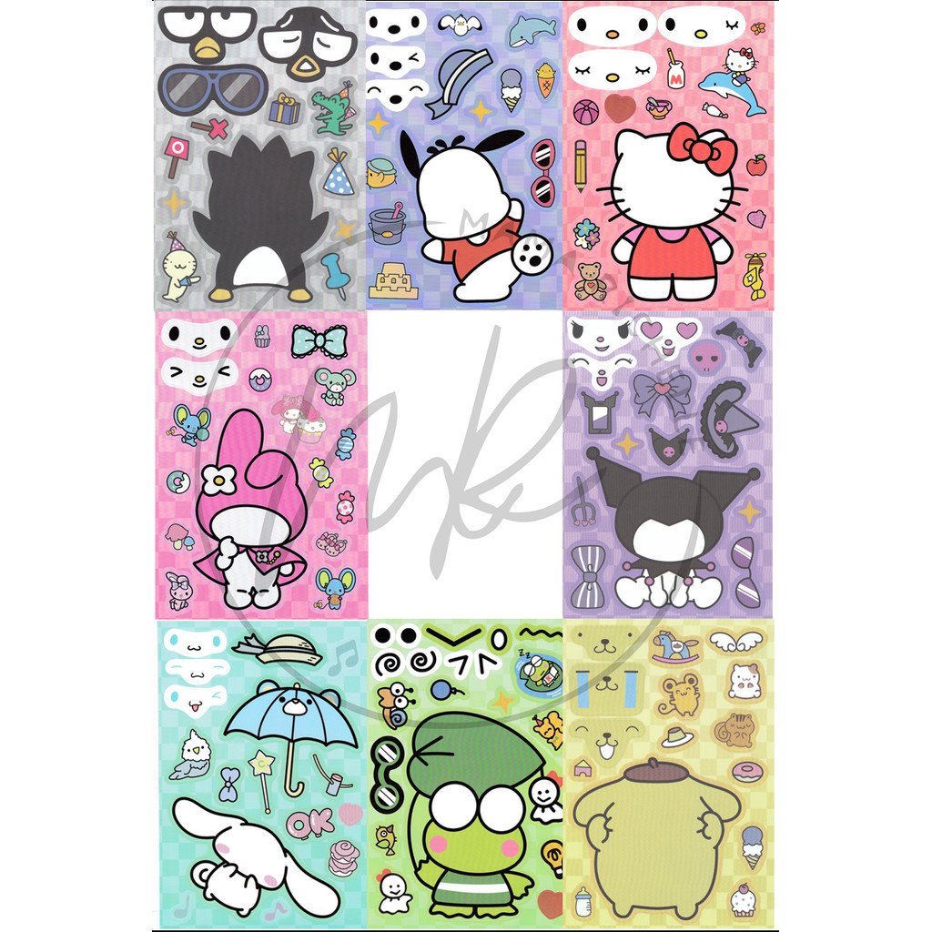 

DIY STICKER GANTI EKSPRESI SANRIO MAINAN - TOYS KUROMI - MELODY - POMPOMPURIN - CINAMOROLL - POCHACO