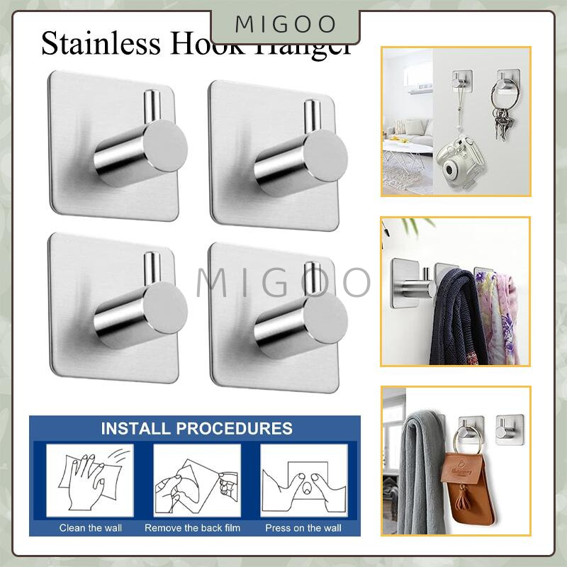 Gantungan Baju Stainless Steel Tempel Dininding / Gantungan Baju Besi Tempel Dinding / Gantungan Hoo