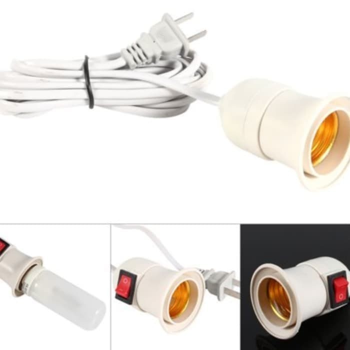 Fitting Gantung Rumah Lampu Kabel 5 Meter Lampu Bohlam E27 switch Cable Socket 