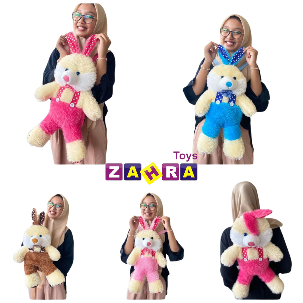 Boneka tas gendong ransel anak karakter kelinci jojon bahan rasfur Pusat mainan murah