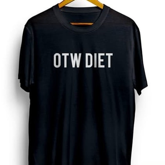 Kaos Tshirt Baju Murah Distro OTW DiET kurus berat badan gendut gemuk imut langsing makan sehat olah