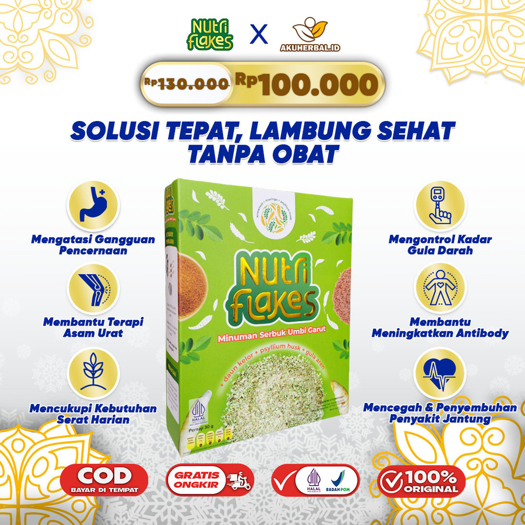 

[Grosir] Nutriflakes - Sereal Umbi Garut Ampuh Atasi Asam Lambung Gerd Maag Kronis Cocok Untuk Diet