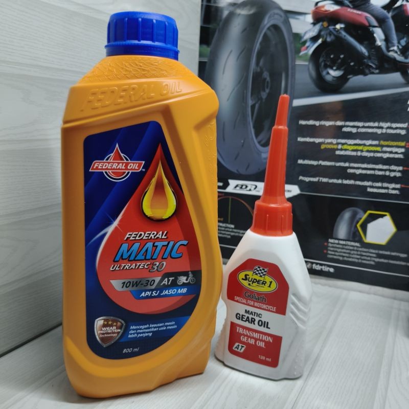 paket oli matic + oli gardan federal matic y40 20w-40 spesialis dingin  federal matic ultratec 30 10