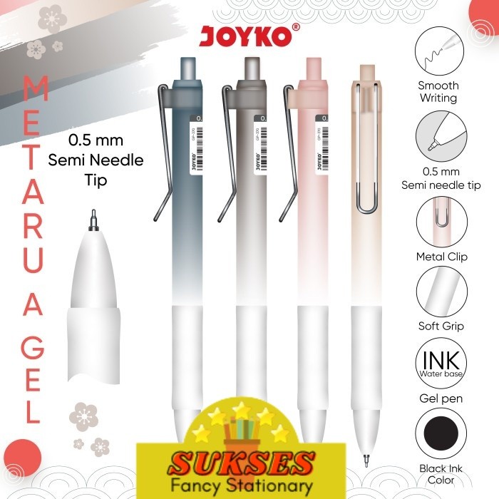 

Gel Pen Pulpen Pena Joyko GP-370 Metaru A Gel 0.5 mm (ISI 4 PCS)