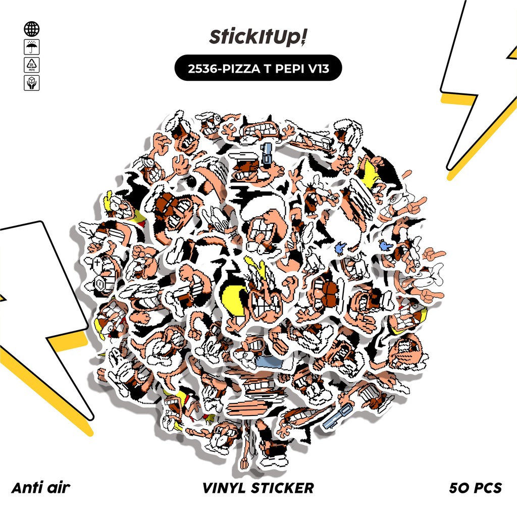 

COD✨ 50 Pcs Stiker Pack PIZZA T PEPI V13 Lucu Aesthetic Vynil Waterproof untuk Freebies Sticker Buku Journal Casing HP Laptop