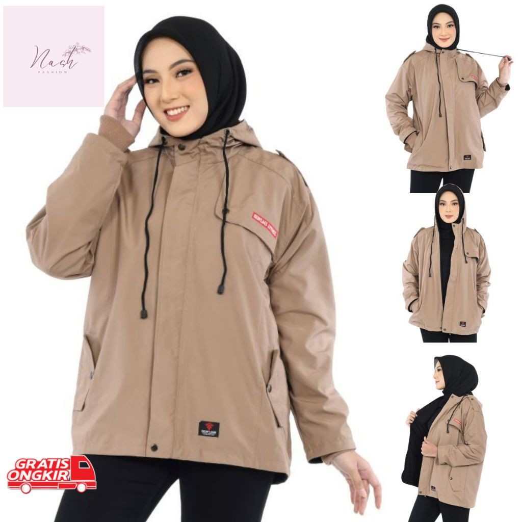 Jaket Korea / JAKET PARASUT WANITA ANTI AIR TEBAL JACKET BOMBER CEWEK KOREA KEREN OUTDOOR ORIGINAL