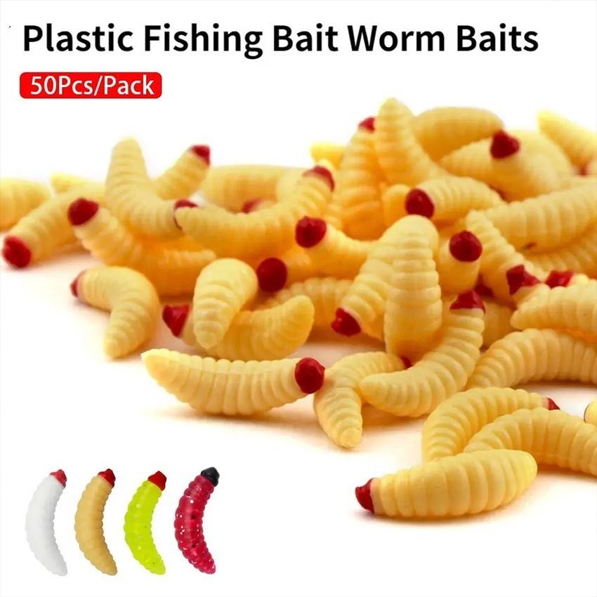 50 pcs Umpan Cacing Soft Lure Worm Sailor Umpan Cacing Soft Bait Karet GID Menyala Dalam Gelap
