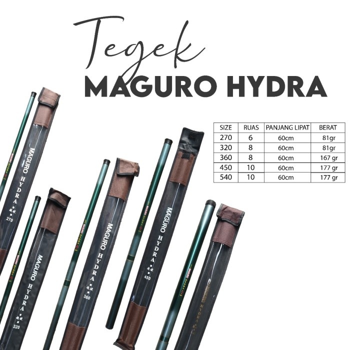 Joran Tegek Maguro Hydra 270 300 320 360 450 540 cm Carbon - Hydra 320 cm
