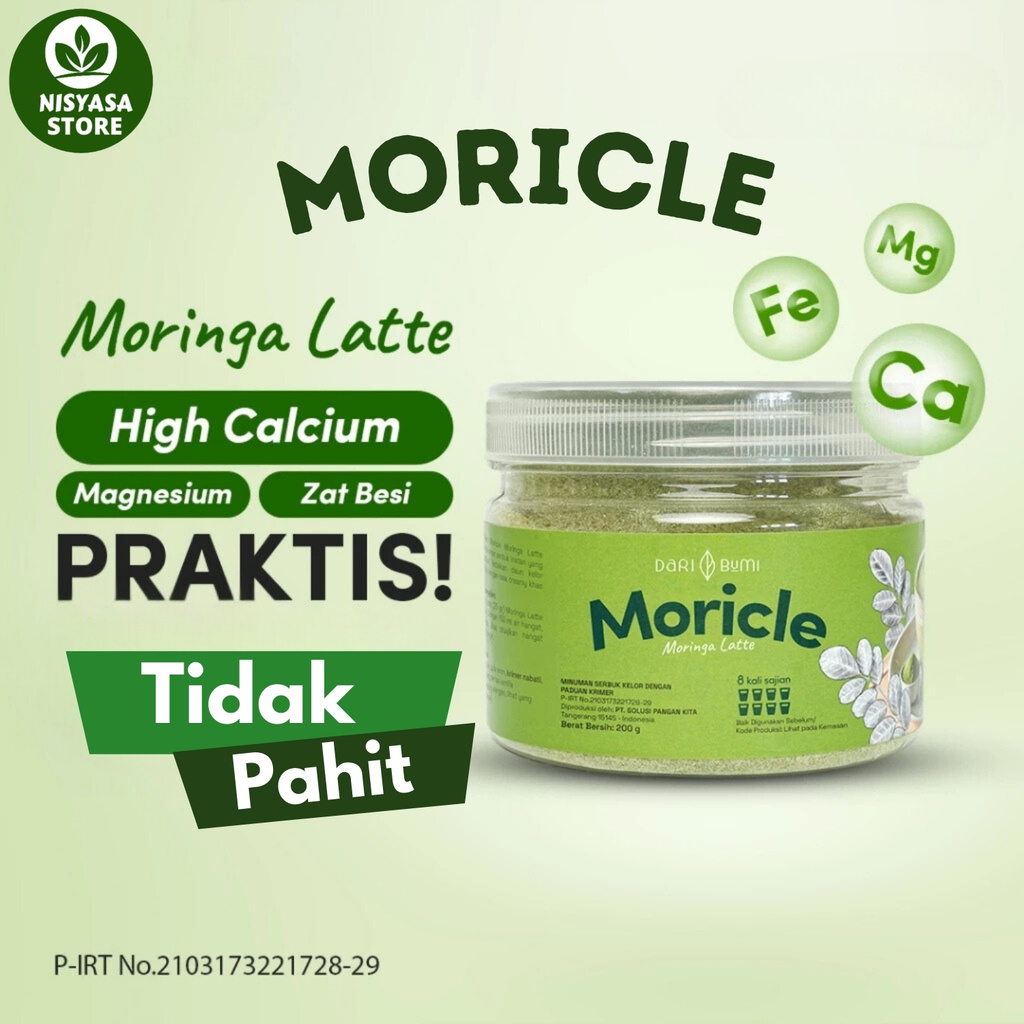 

Dari Bumi Moricle Moringa Latte Minuman Bubuk Kelor Latte 200 Gram