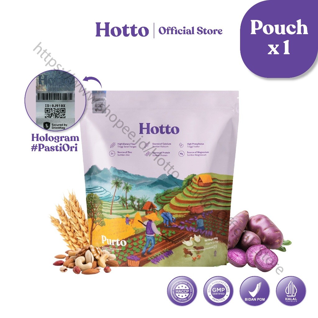 

HOTTO PURTO MULTIGRAIN OFFICIAL SHOP STORE 100% ORIGINAL 1 Pouch (16 Sachet) BPOM READY