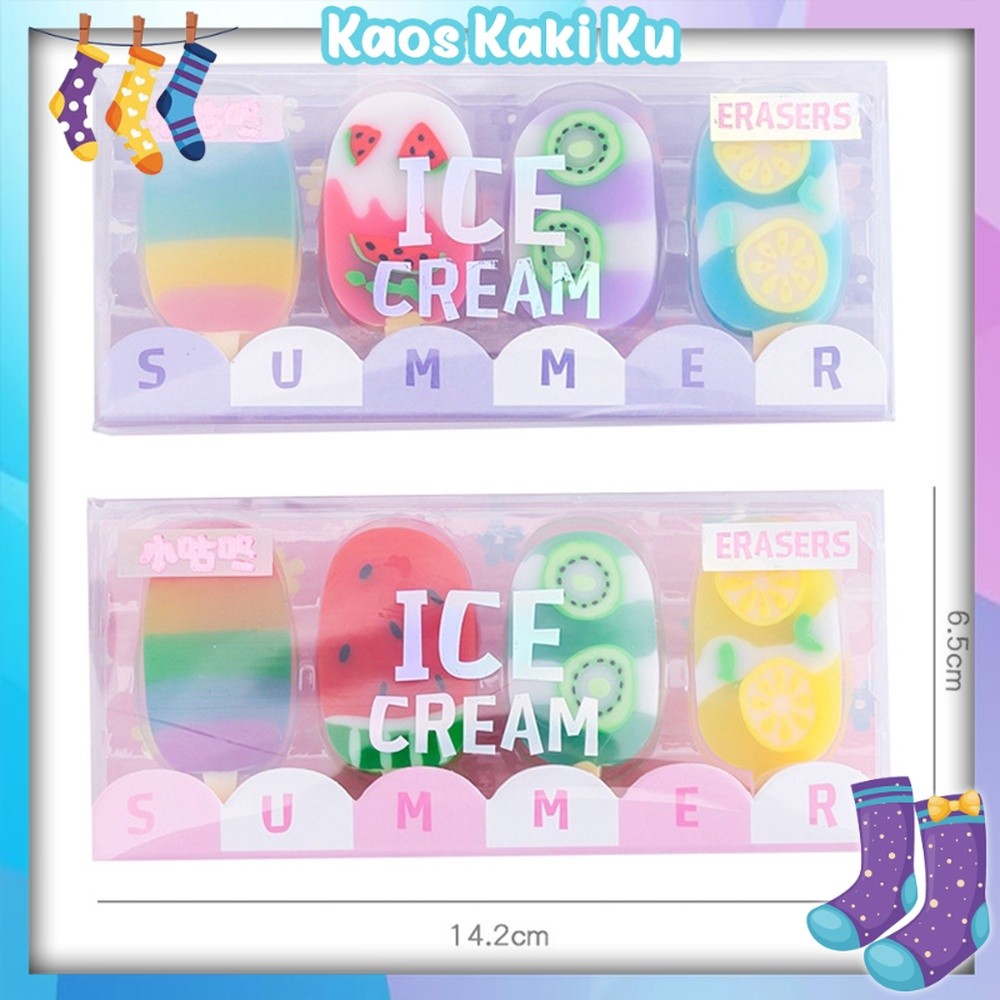 

Penghapus Pensil Karakter Es Krim Ice Cream Erazer Set 4pcs 3