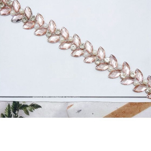 PB - payet rangkai salur rosegold Peach pink pinggang murah banyak warna