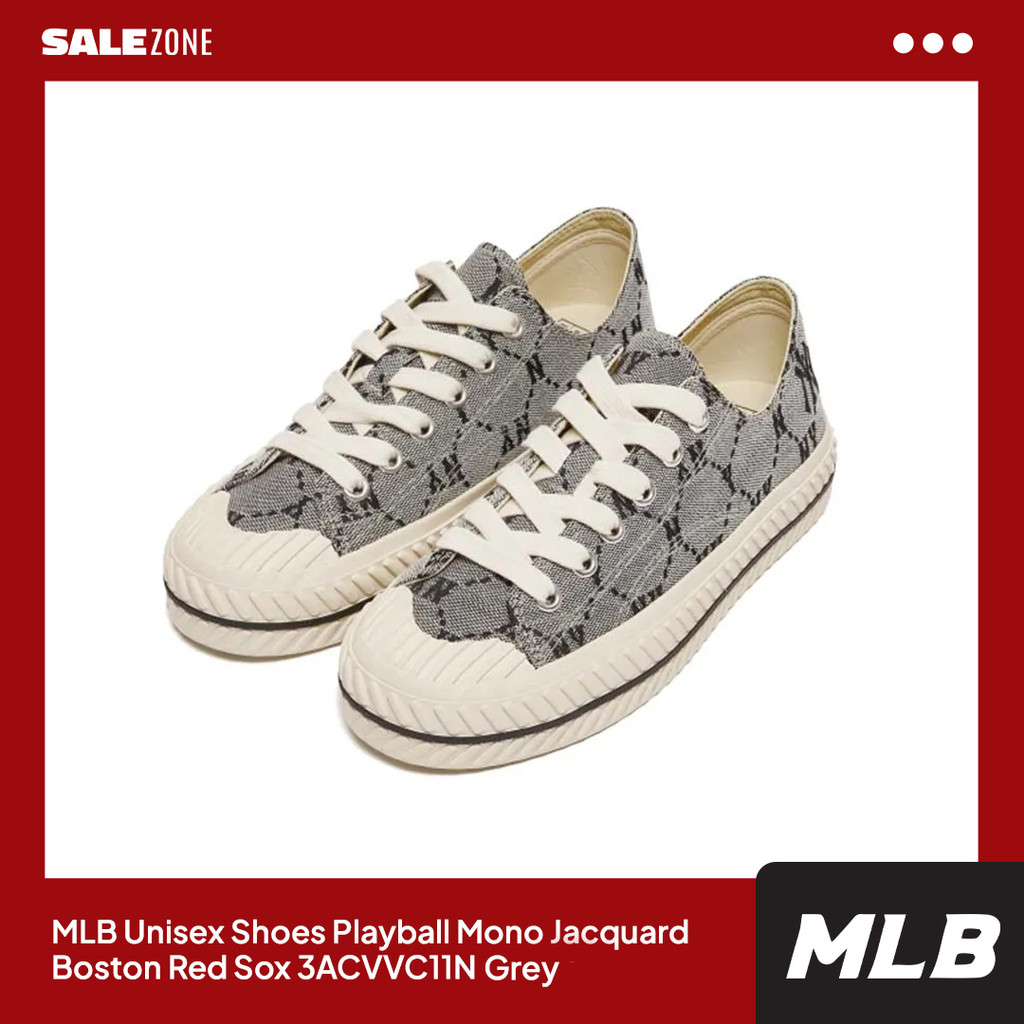 MLB Unisex Shoes Playball Mono Jacquard Boston Red Sox 3ACVVC11N Grey