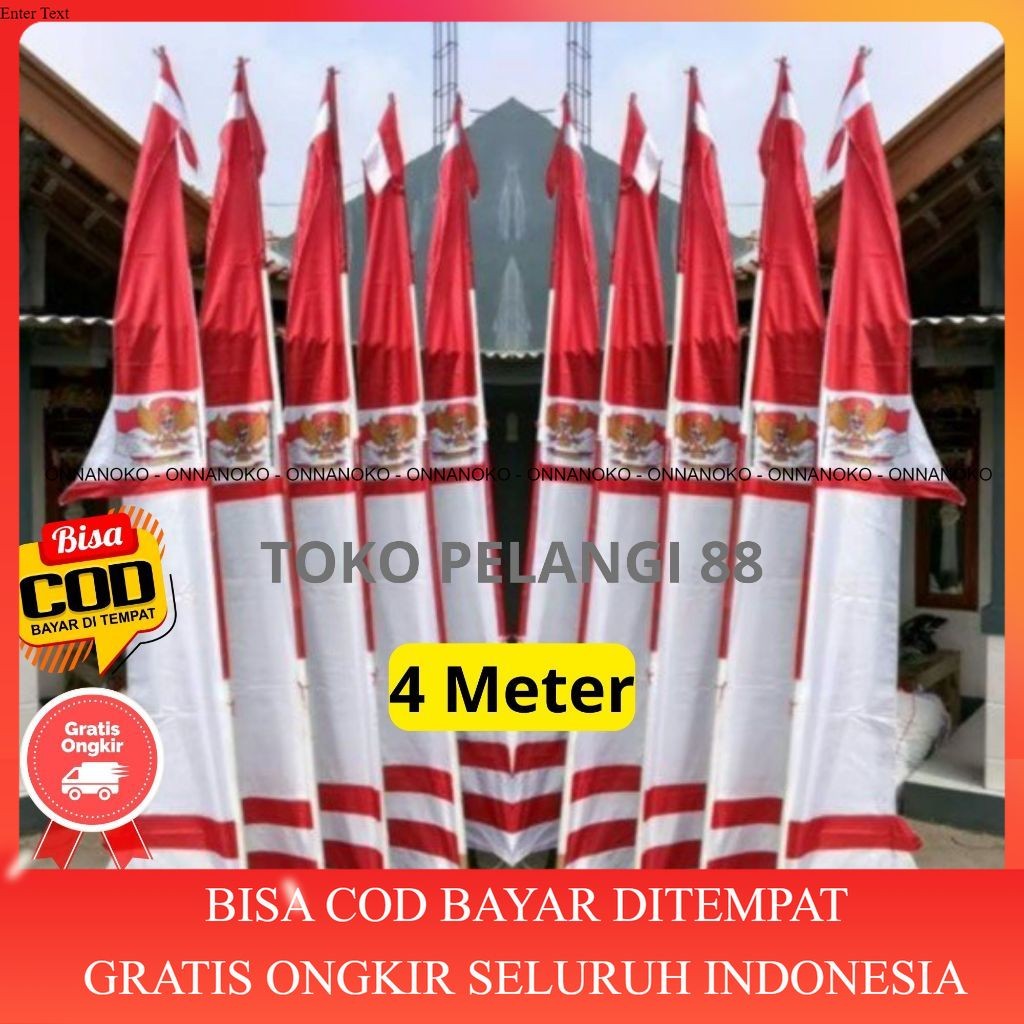 [COD] Umbul-umbul Layur Merah Putih 4Meter Layur Lurus Bendera Umbul-Umbul Warna Warni Garuda Panjan
