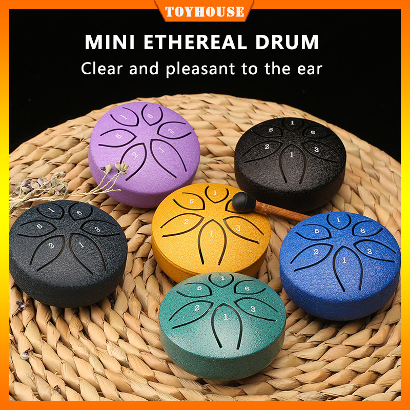 Mini 3 Inch 6 Tone Ethereal Drum Mini Drum Kecil Alat Musik Sederhana Dan Portabel Untuk Pemula Sisw