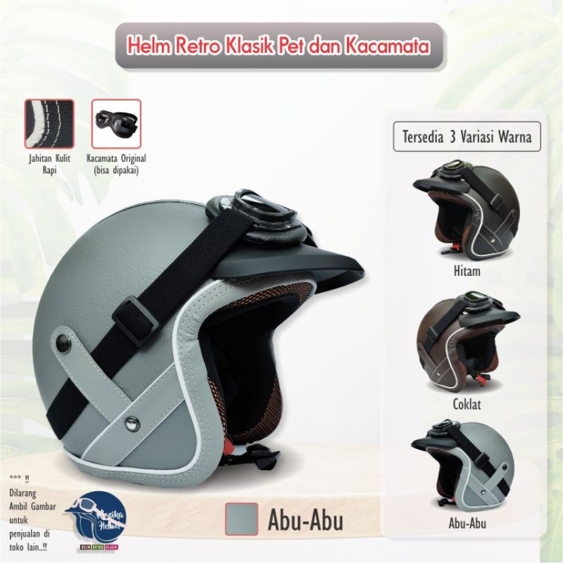 Helm Klasik Kacamata Original Helm Vintage Kulit