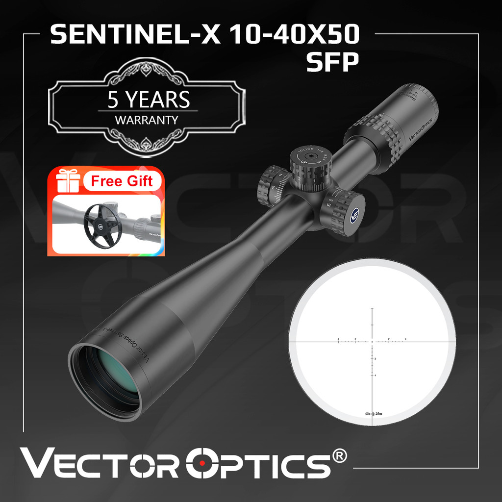 Vector Optics Sentinel-X 10-40x50 Center Dot Riflescope Exclusive for 25M Benchrest Airgun Target Sh