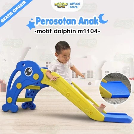 MOLION Perosotan Motif Dolphin / Mainan Perosotan Anak Motif Lumba Berbahan Plastik HDPE M1104