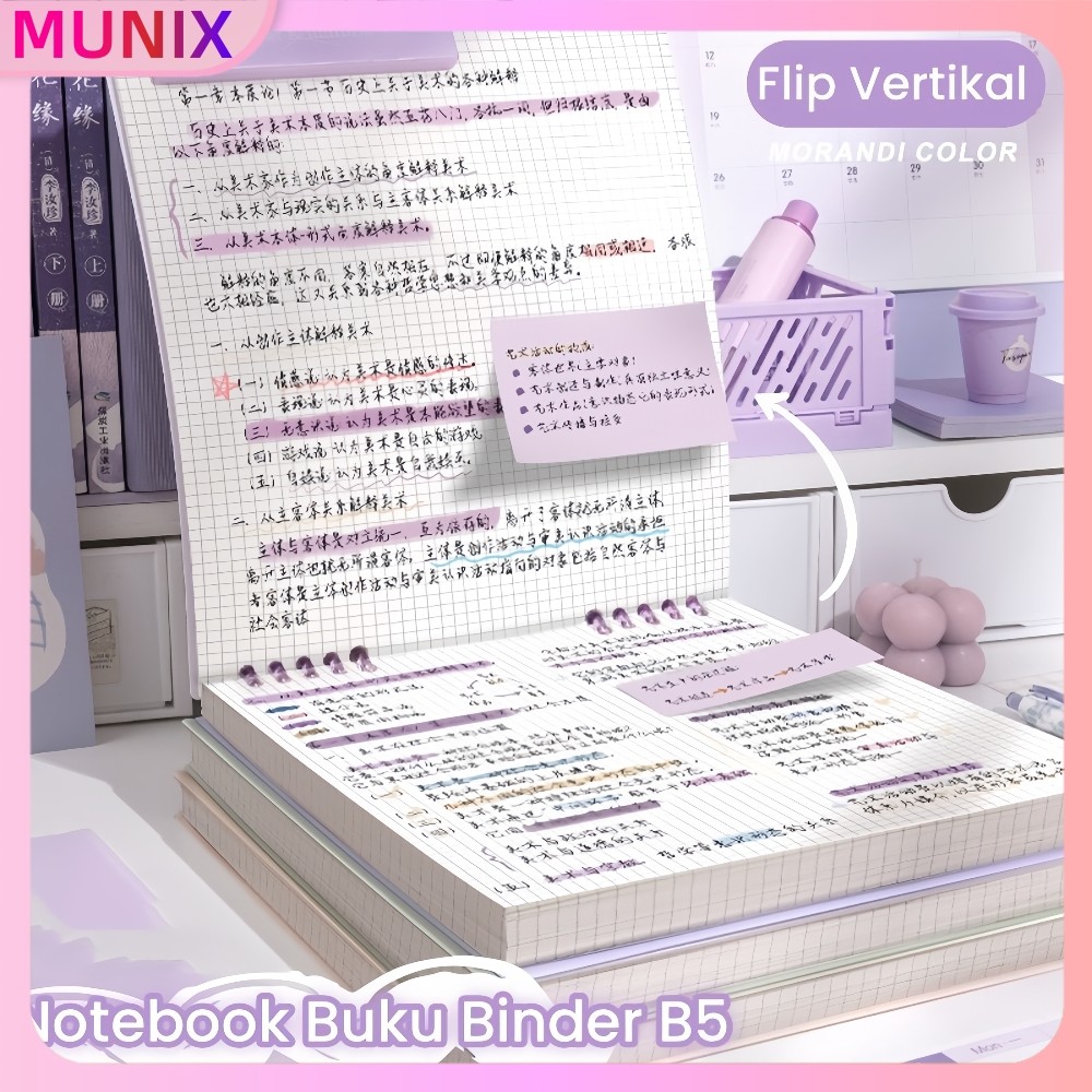 

Buku Binder B5 Kotak-Sampul Minimalis&Flip Atas-Kertas Loose Leaf untuk Planner COD/Ready