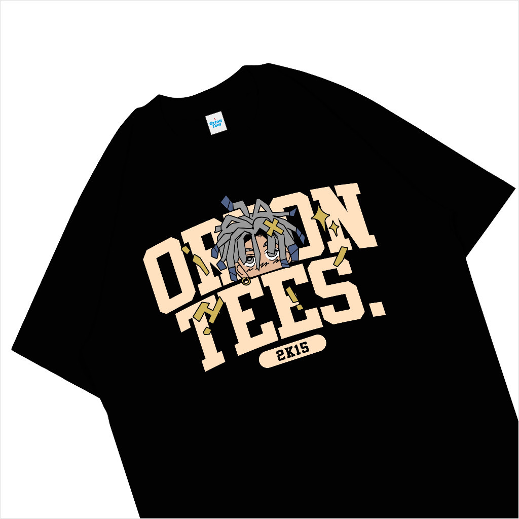 MCM High Quality Kaos Santai LAZY Baju Kaos HITAM Pria Wanita lengan pendek Kaos Distro Combed Atasa