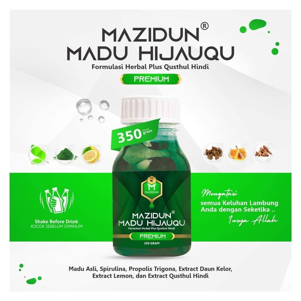 Madu Hijau Original Mazidun Formulasi Herbal dan Qusthul Hindi - madu hijau original-madu hijau alam