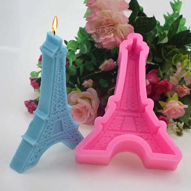 

3D Eiffel Tower Silicone Candle Molds Handmade Tower Soap Gypsum Resin Casting Mold DIY Chocolate Cake Baking Tools Home Crafts