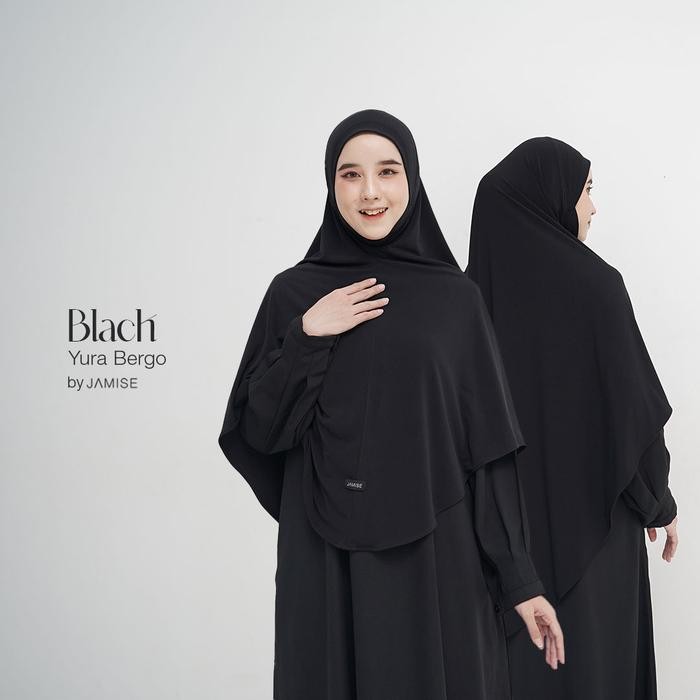 Yura Bergo | Khimar Instan Jersey by Jamise Syari - Black