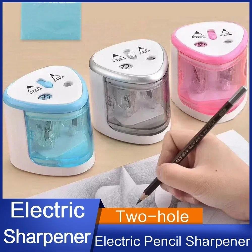 

Automatic Dual Hole Electric Pencil Sharpener with Rollers for Kids School Writing Stationery Efficient
