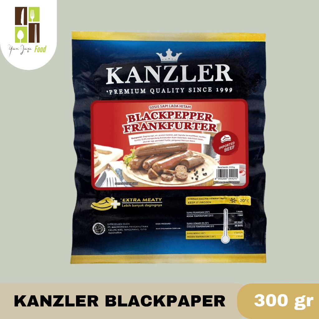 

Kanzler Blackpepper Frankfurter 300g / Black Papper / Sosis Sapi Lada Hitam