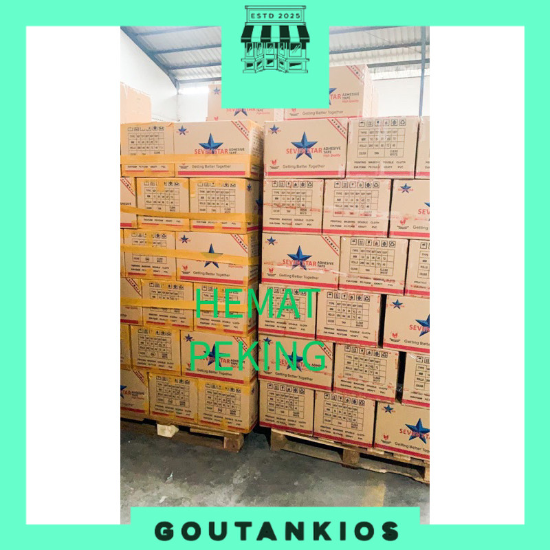 

Lakban 1 dus 1 Karton Bening Coklat isi 72 roll / pcs SEVEN STAR