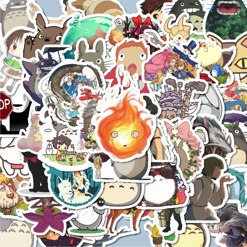 

100PCS Lucu Stiker Anime Studio Ghibli Stiker Aesthetic Stiker Anti Air Stikers Berperekat Waterproof sticker decal buat Motor Helm Buku Journal Koper Casing HP Laptop Botol Minum Hadiah anak