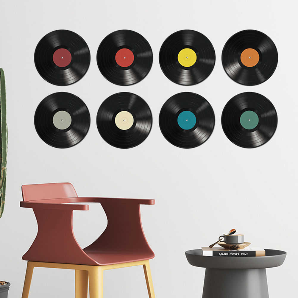 

8PCS Vinyl Record Wall Stickers DIY Transfer Belt Decal Mural Living Room Bedroom Home Restaurant Bar Decoration