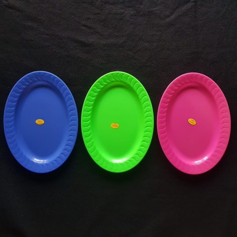 Piring Saji Oval Plastik / Piring Plastik Bentuk Oval Warna
