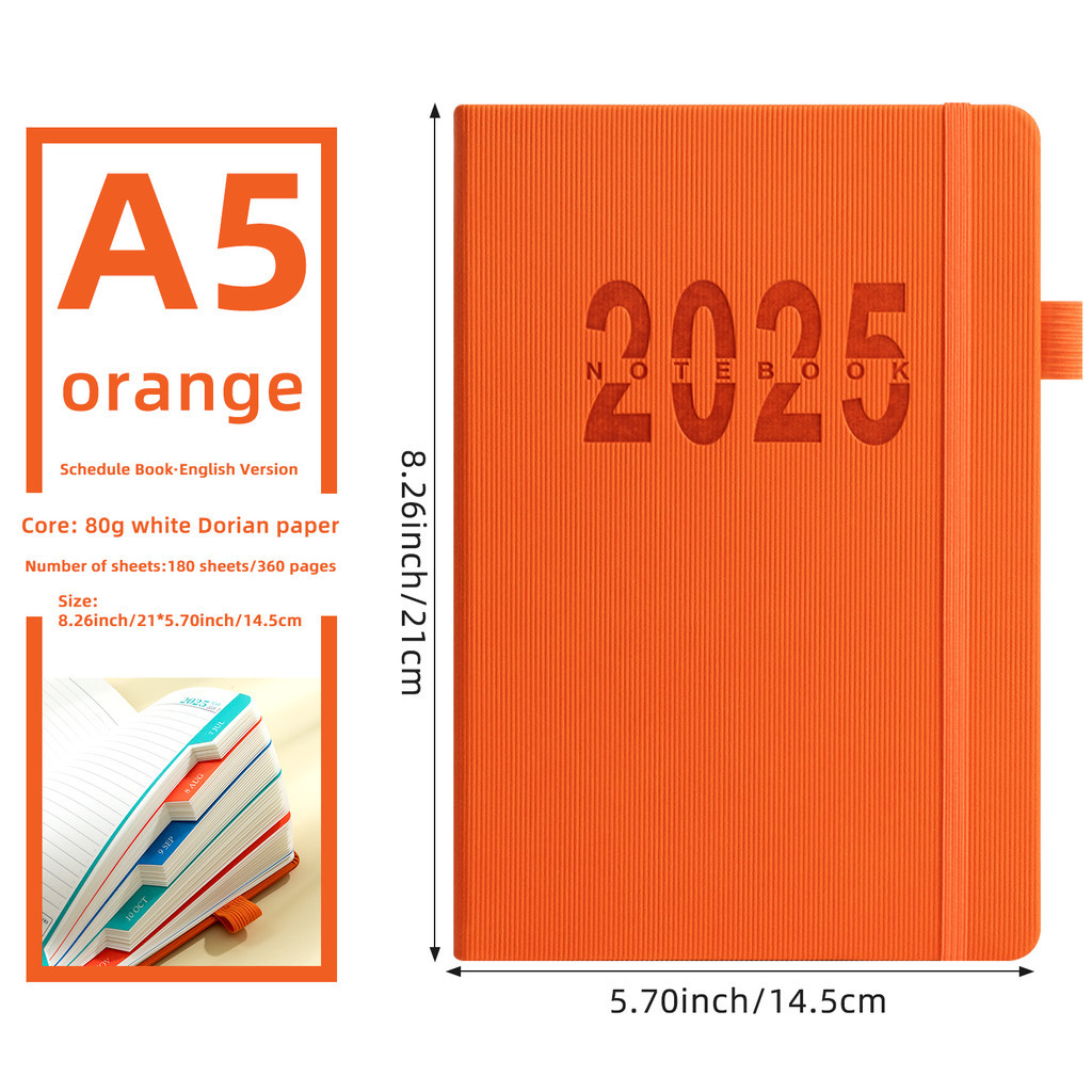

Buku Agenda 2025 365 Hari – Planner Harian A5 Softcover Kulit PU Tebal 360 Halaman